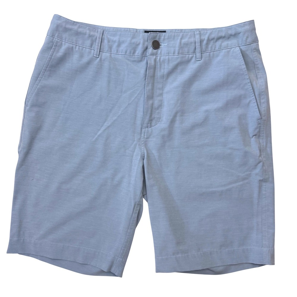 Faherty All Day Shorts Mens 32 Light Blue 9 Inch Inseam Stretch Hybrid Chino